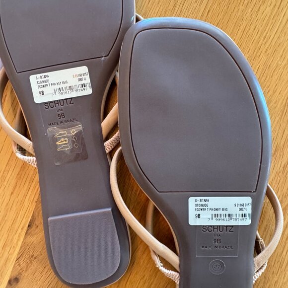 Schutz Sitara Leather Sandal in Honey Beige - Picture 3 of 4